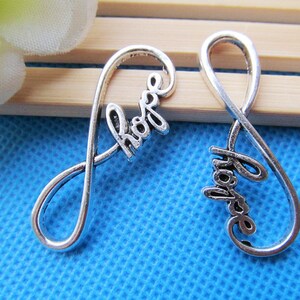 13mmx38mm Antique Silver tone/Antique Bronze Hope Infinity Connector Pendant Charm/Finding,Bracelet & Necklace Charm,DIY Accessory Jewelry