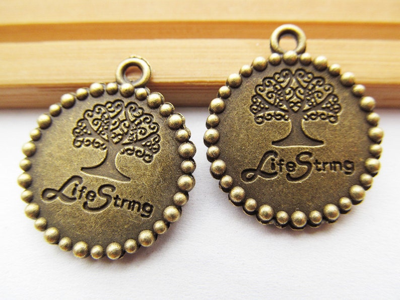 24.5mmx 20.8mm Antique Bronze Life Strong Lucky Tree of Life 90 PendantHanging CharmFinding,DIY Accessory Jewellery Making