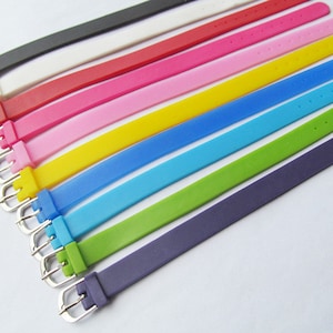 Multicolor 8mm Wide Adjustable Blank Silicone Bracelet, DIY Accessory Jewelry Making,For Slider Beading and Charm