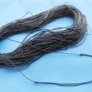 14.50inches-29.50inches 1mm Adjustable Black Waxed Snake Necklace Cord String Rope,DIY Beading Cord
