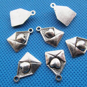 12mmx18mm Antique Silver tone Love Letter Pendant Charm/Finding,DIY Accessory Jewellry Making image 5