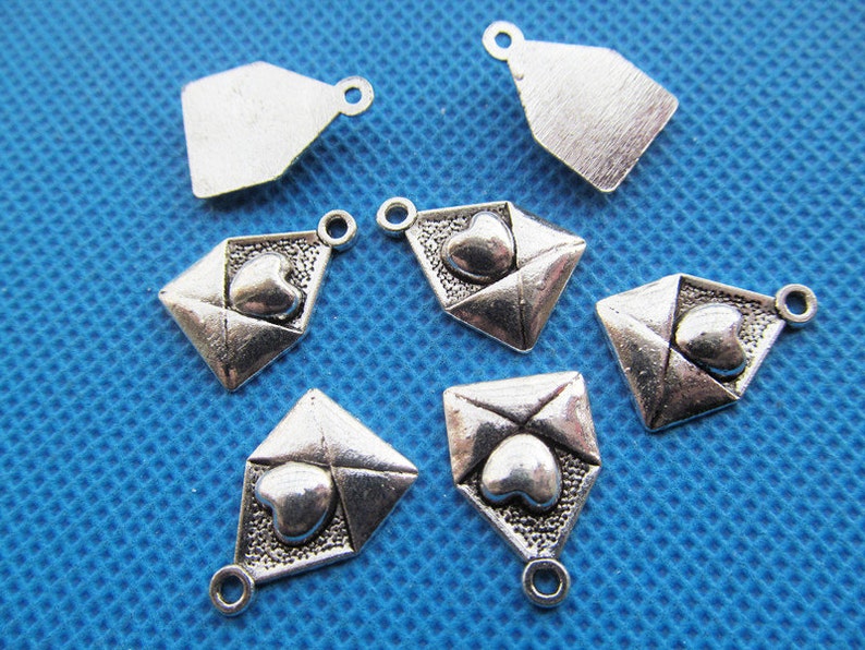 12mmx18mm Antique Silver tone Love Letter Pendant Charm/Finding,DIY Accessory Jewellry Making image 5