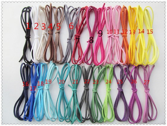 Set Cordoncini In Pelle Scamosciata Per Gioielli Fai Da Te – 7 Colori, 5 Metri Ciascuno – Corda Microfibra Per Bracciali E Collane