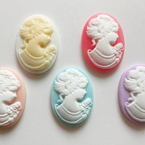 18mmx25mm 15 Colors Oval Flatback Resin Beauty Head Lady Cameo Charm Finding,Phone Decoration Kit,DIY Accessory Jewelry Making