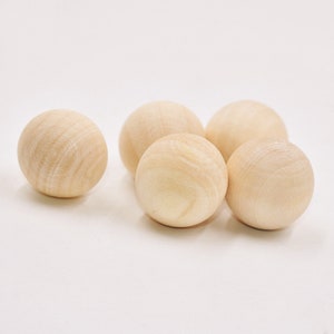 No HoleGood Polished 20mm Unfinished Round Ball Natural Wood Beads Charm Finding,DIY Accessory Jewelry Making image 2