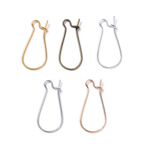 9mmX18mm  5 Colors Raindrop U Shape Earring Hooks Charm Findings,Jewelry Making,DIY Components,Nickel free