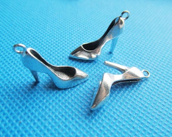 9mmx12mmx28mm Antiksilber Ton/Antik Bronze High-Heel Schuhe Anhänger Charm/Befund, DIY Zubehör Schmuckherstellung