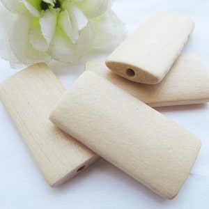 20mmx40mm Unfinished Long Flat Natural Wood Spacer Beads Pendant Charm Finding DIY Accessory Jewellery Making