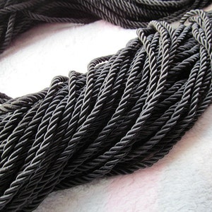 6mm Round Black/Brown Braided Smooth Twist Silk Cords String Rope,Jewelry Beading String, For Bracelet & Necklace,DIY Jewellry Accessory