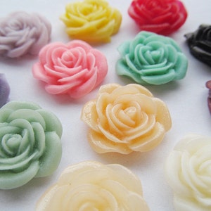 20mmx20mm Harz gemischt Farben Flatback Rose leere Cabochon Charme suchen, Dekoration-Kit DIY Zubehör Schmuck machen