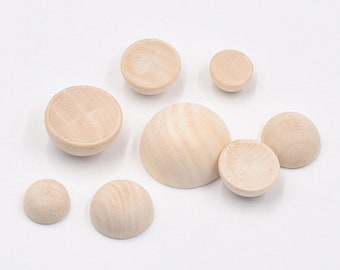 15mm Unfinished Half Hemisphere Natural Wood Ball Sticker/Patch Cabochon Charm Findings,DIY Accessory Jewelry Making