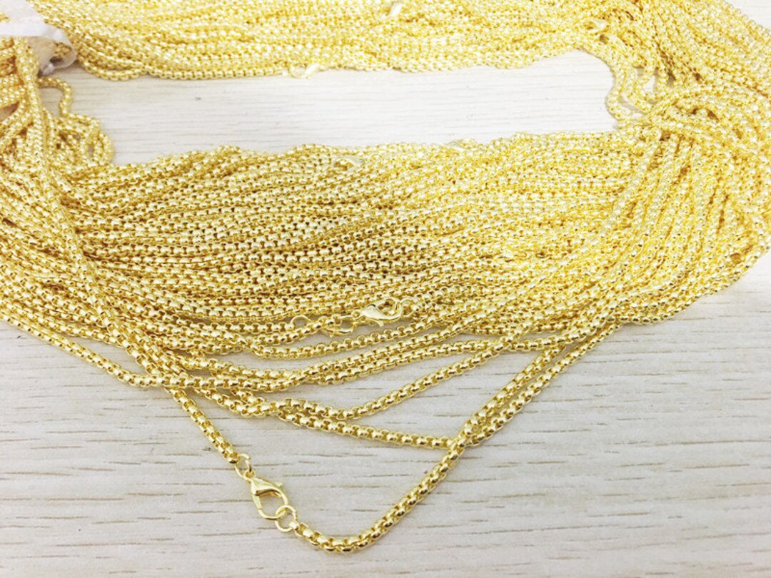 2.50mm Good Quality Square Pearl Checkered Box Chain Pendant