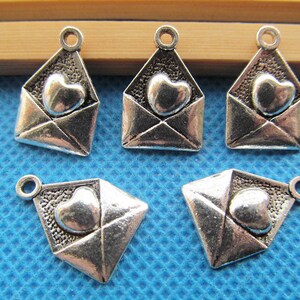 12mmx18mm Antique Silver tone Love Letter Pendant Charm/Finding,DIY Accessory Jewellry Making image 4
