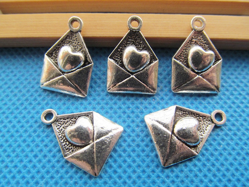 12mmx18mm Antique Silver tone Love Letter Pendant Charm/Finding,DIY Accessory Jewellry Making image 4