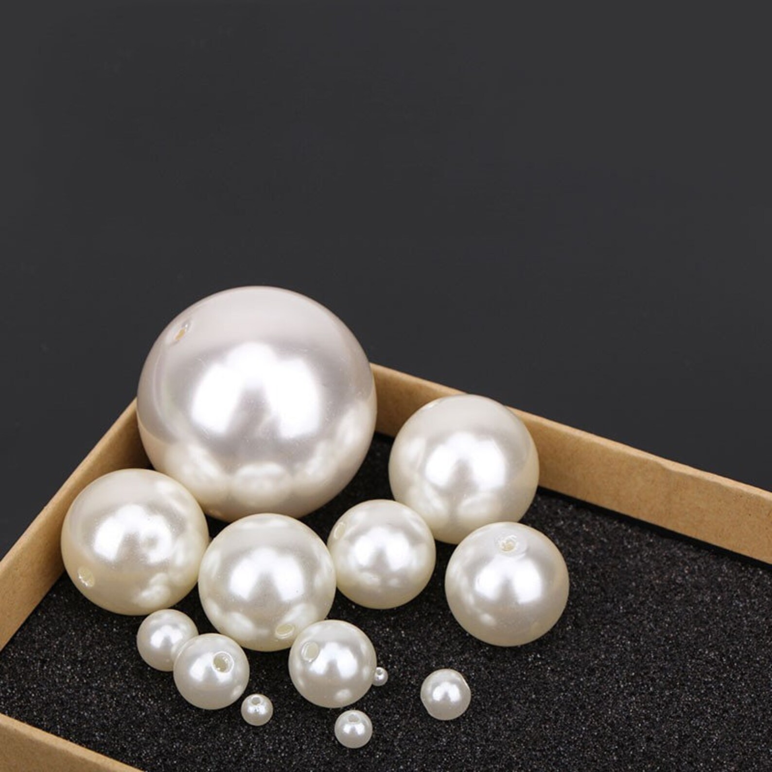 40mm Large Beige ABS Resin Faux Shell Pearl Spacer Beads,diy Beads ...