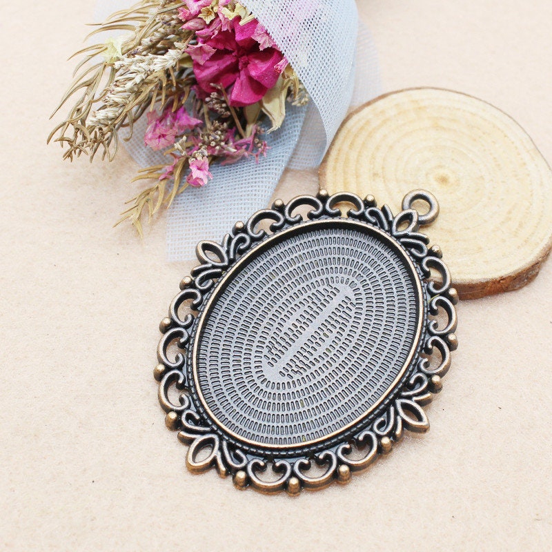 CIONDOLO VERSAILLES 1 - Con Cabochon Glitter Rosa Salmone E Oro - G - Foto 7