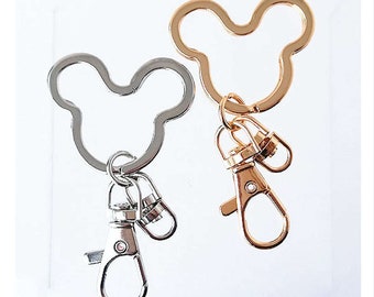 Large Heavy Good quality Silver tone/KC Gold Two Circle Key Chain Ring Connector Pendant Charm Finding,Lobster Clasp,8 Clasp,DIY Accessory