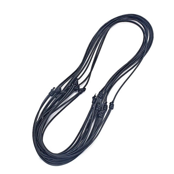 14.50inches-29.50inches 2.50mm Adjustable Black Waxed Snake Necklace Cord String Rope,DIY Beading Cord