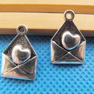 12mmx18mm Antique Silver tone Love Letter Pendant Charm/Finding,DIY Accessory Jewellry Making image 2