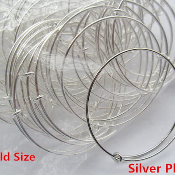 Child Size-Inner 50mm--Fashion High Quality Expandable Bangle Alloy Wire Bracelet,Adjustable,DIY Accessory Jewelry,For Beading and Charm