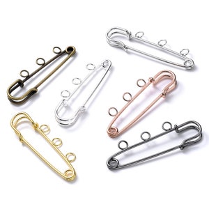 50mm Antique Bronze/Silver tone Blank Brooch/Breastpin Pins Clips Pendant Charm/Finding,DIY Accessory Jewelry Making,Three Loops