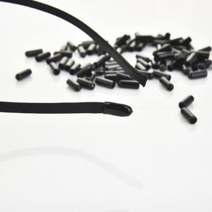 Black/Transparent Hair Headband Rubber Stopper Beads Charm Finding,DIY Accessory Jewellery Making,for 5mm Headband image 5