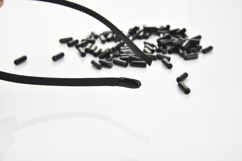 Black/Transparent Hair Headband Rubber Stopper Beads Charm Finding,DIY Accessory Jewellery Making,for 5mm Headband image 5