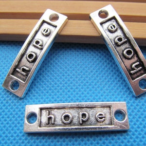10mmx36mm Antique Silver tone/Antique Bronze Sideway hope Connector Pendant Charm/Finding,Bracelet Charm,DIY Accessory Jewellry Making