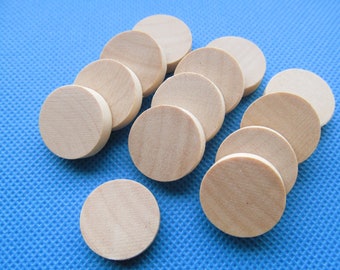 20mmx5mm Unfinished Thick Completely Flat Circle Round Discs Natural Wood Spacer Beads Pendant Charm Findings,No Hole,DIY Accessory