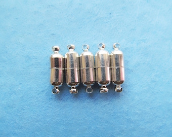 Silver tone Long Tablets Magnetic Clasps for Necklace& Bracelet Clasps Connector Pendant Charm Finding , Jewellery DIY Accessory