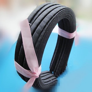 7mm Wide Black Ribbon Wrapped Headband/Hairband Charm Finding,Hair Accessory,DIY Accessory Jewellry Making
