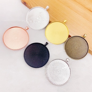 Large 6 Colors Round Frame Base Bezel Setting Tray Pendant Charm/Finding,fit 50mm Cabochon/Cameo/Picture,Big Bail Hook