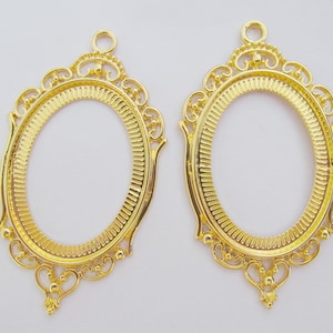 10 colori Good CLr placcatura argento/bronzo/oro con base ovale vassoio lunetta ciondolo ciondolo, cabochon 30 mm x 40 mm/immagine/cameo, accessorio fai da te