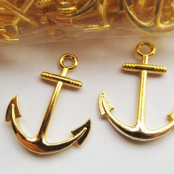 24.20mmx31.27mm Golden Anchor Connector Pendant Charm/Finding,for Bracelet,DIY Jewellry Accessory