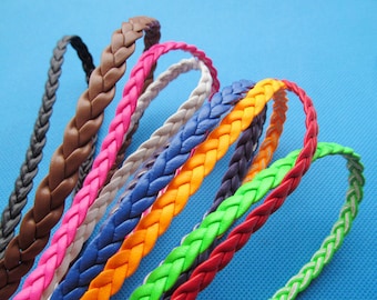 7mm 21 Colors Flat Faux Braid Leather Cords String Rope,Jewelry Beading String, For Bracelet & Necklace,DIY Jewellry Accessory