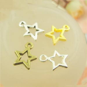 10mmx13mm Antique Silver tone/Gold Cabinet Hollow Five Pointed Star Connector Pendant Charm/Finding,DIY Accessory