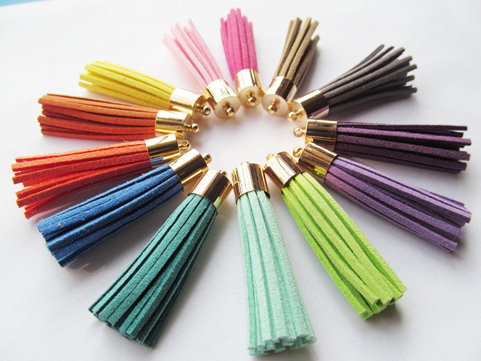36mmx7mm Middle Leather Tassel Gold Plated/silver Plated Etsy