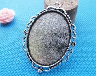 10x Ciondolo Vintage Lunetta Cabochon Impostazioni Vassoio Ovale - Foto 10