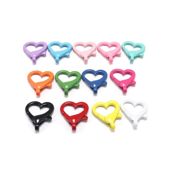 Large Good Quality Colorful Heart Shape Lobster Clasp Hooks Connector Pendant Charm Finding,DIY Accessory Jewelry Making