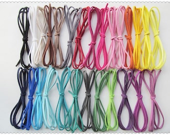 3mm Wide(26 Colors) Korea Faux Suede Fabric Leather Flat Cord String Rope,Necklace and Bracelet Cord,DIY Accessory