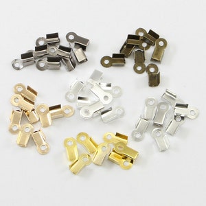3mmx6mm 6 Colors Ribbon Leather Cord Crimp End Caps,Fastener Clasps, Connector,Crimp Beads,DIY Accessory Jewelry Making