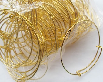 Inner 65mm--Fashion High Quality Expandable Bangle Alloy Wire Bracelet,Adjustable,DIY Accessory Jewellery Making,For Beading and Charm