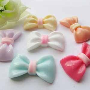 34mmx19.24mm 6 Colors Flatback Resin Bow tie/Bowknot Cabochon/Cameo Charm/Finding,Phone Decoration Kit,DIY Accessory Jewellry Making