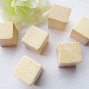 15mm Large No Hole Unfinished Square Natural Wood Spacer Beads Charm Finding,Cubic Wooden Beads,DIY Accessory image 5