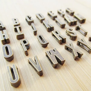 Antique Bronze/Antique Silver tone Capital Letter Slider Spacer Beads Pendant Charm/Finding,for Bracelet &Necklace,DIY Accessory