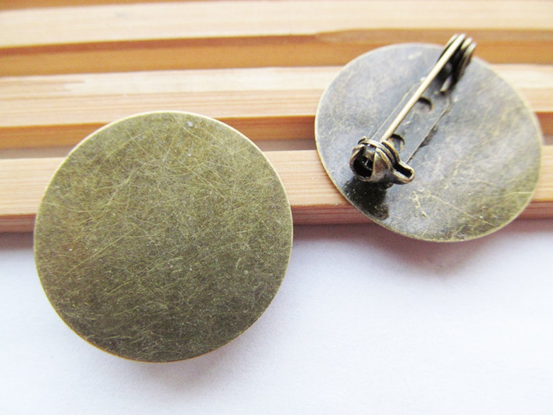 Handmade Bronze Blank Brooch/breastpin Charm Finding,base Setting Tray ...