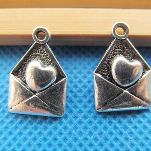 12mmx18mm Antique Silver tone Love Letter Pendant Charm/Finding,DIY Accessory Jewellry Making image 1