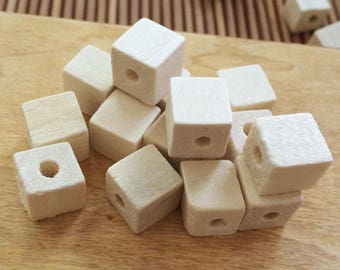 10mm Unfinished Square Natural Wood Spacer Beads Charm Finding,Cubic Wooden Beads,DIY Accessory Jewelry Making