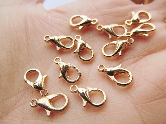 7mmx12mm KC Golden Lobster Clasps Hooks Connector Charm Finding DIY Accessory Jewellery  Making
