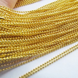 27.75inch 1.55mm Antique Bronze/Silver tone/Silver Plated/Black/Golden Ball Link Chain Necklace & Bracelet Connector Charm Finding